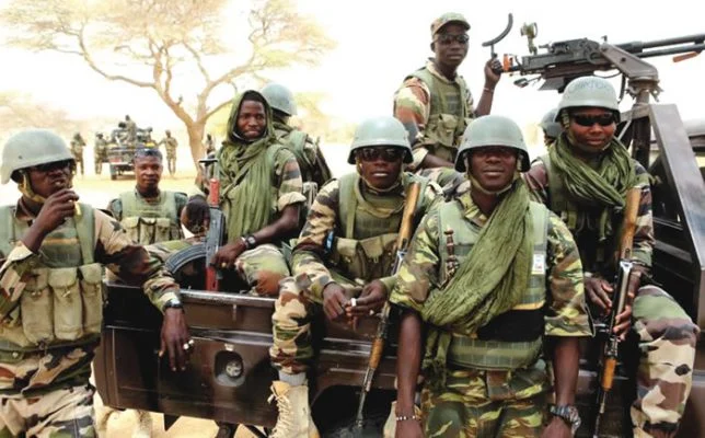Nigerian Army troops during a security operation in Epe, Lagos.
