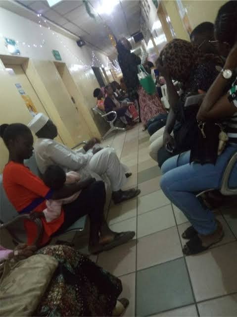 A crowded public hospital waiting area