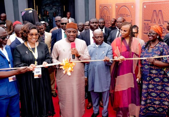 Education Minister Tunji Alausa launches the Manu-Tech Innovation Pod at Michael Okpara University of Agriculture, Umudike.