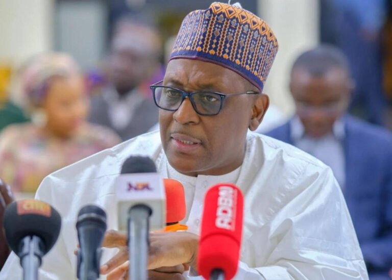 Federal officials unveil medical equipment and ambulances during the launch of the ₦10 billion maternal healthcare support programme in Bauchi State.