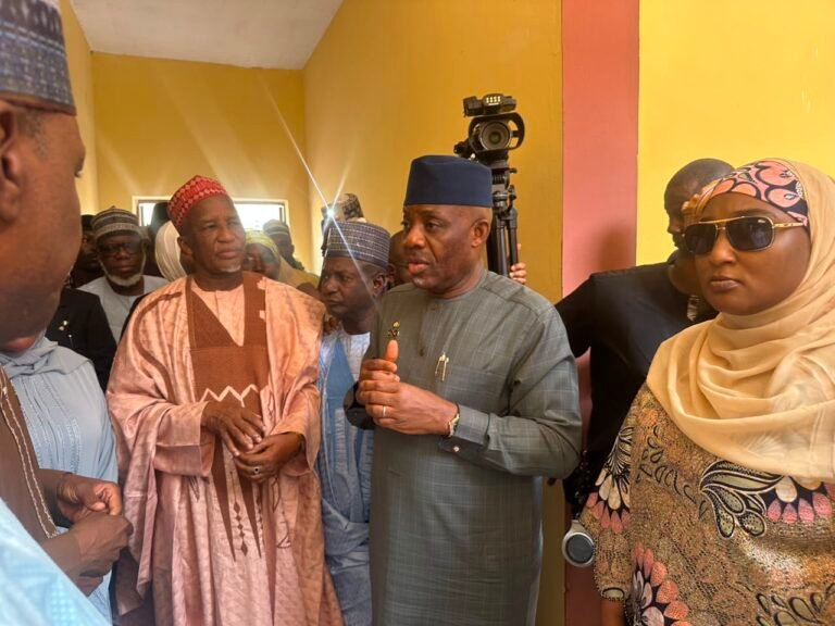 Education Minister Maruf Alausa commissioning the digital e-library at FGC Kano.