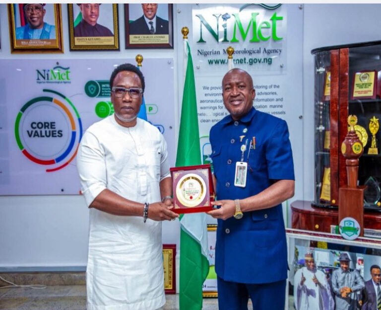 NiMet and Yakubu Gowon University officials during a meeting on the Smart Climate Project.