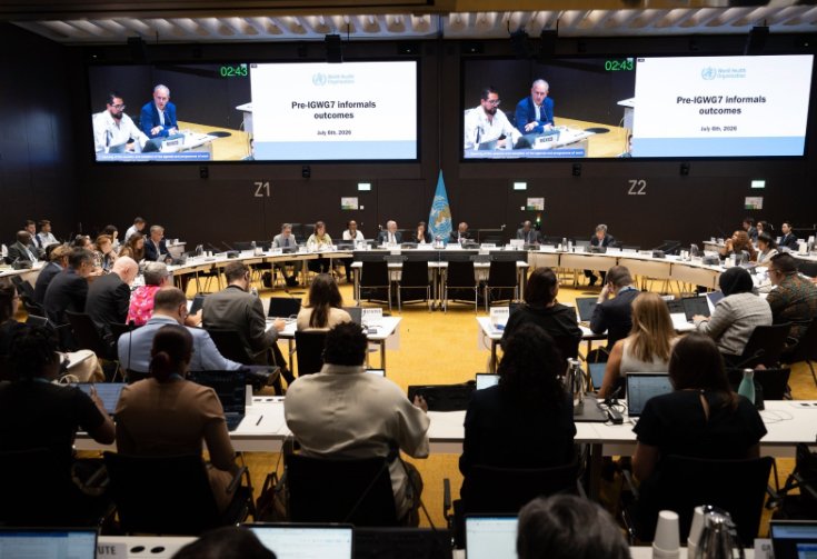 WHO delegates during negotiations on the global pandemic pathogen sharing framework in Geneva.