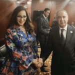 Nigeria's Foreign Affairs Minister Bianca Odumegwu Ojukwu meets Libya's Acting Foreign Minister Taher Elbaour during bilateral talks.