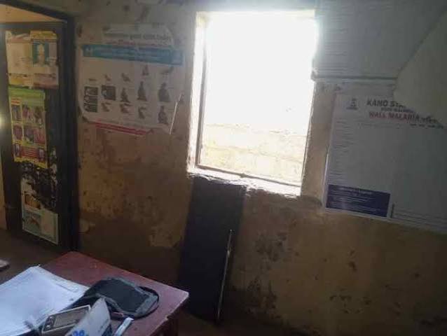Leaking maternity ward inside a rural clinic in Kano State.