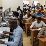 Students take the NECO computer-based examination at a CBT centre in Abuja.