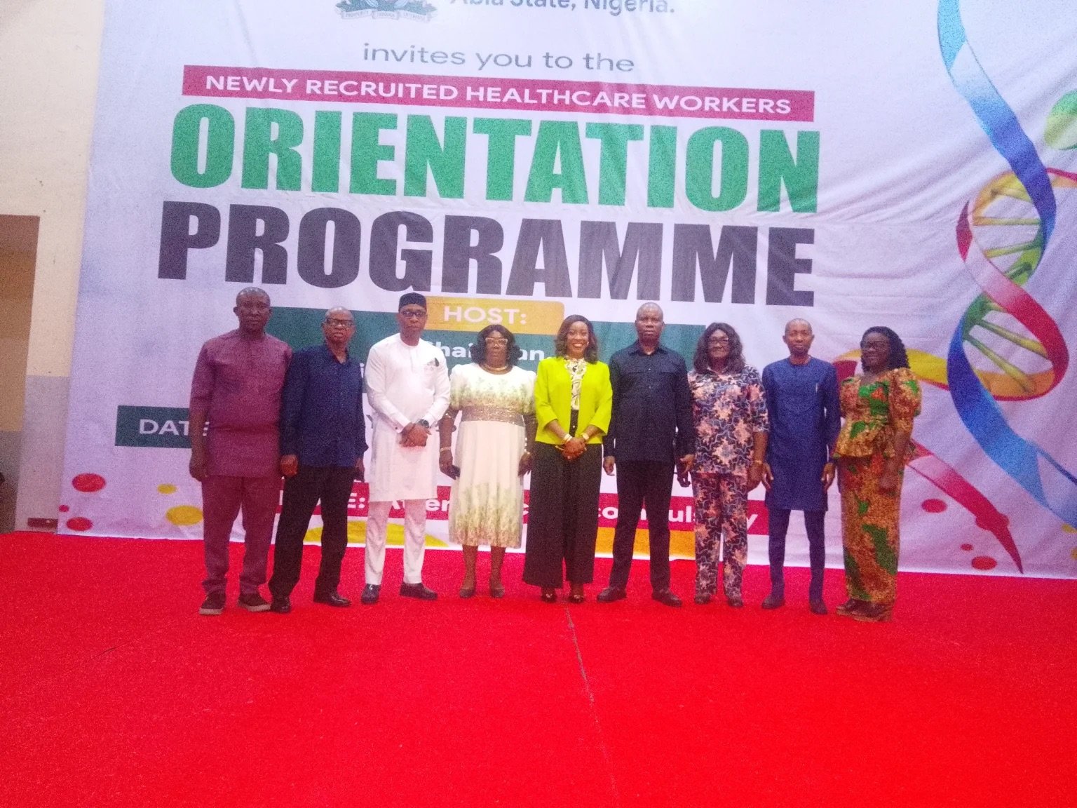 Newly recruited Abia health workers during orientation in Umuahia.