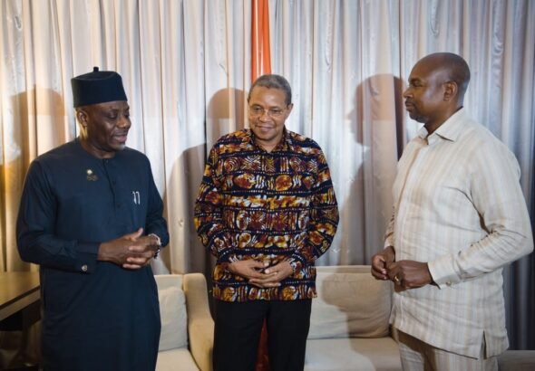 Education Minister Maruf Alausa meets former Tanzanian President Jakaya Kikwete during discussions on education reforms.