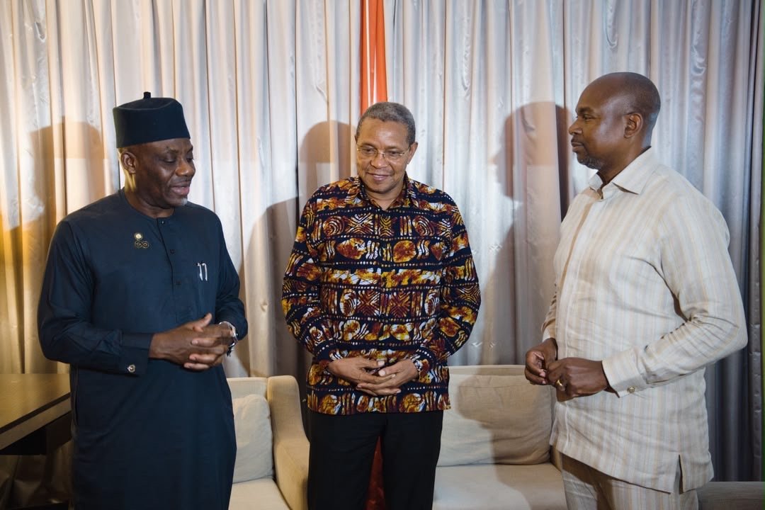 Education Minister Maruf Alausa meets former Tanzanian President Jakaya Kikwete during discussions on education reforms.