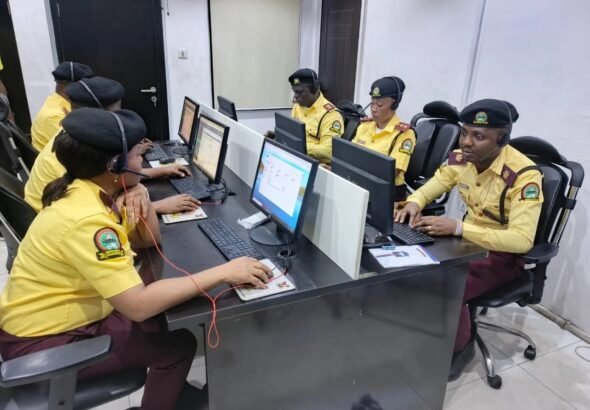 Officials at the newly opened LASTMA Complaint Centre in Oshodi receive public feedback on traffic management.