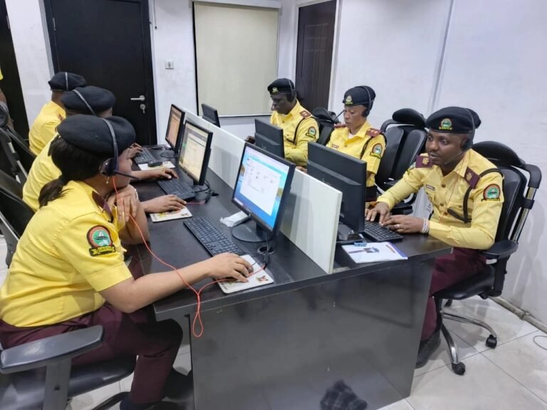Officials at the newly opened LASTMA Complaint Centre in Oshodi receive public feedback on traffic management.