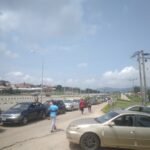 Cars on a queue to refuel their Cylinders at NIPCO refuelling gas station, Kubwa, Abuja.