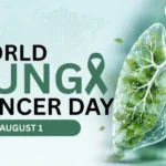 Lung cancer awareness campaign marking World Lung Cancer Day in Nigeria.