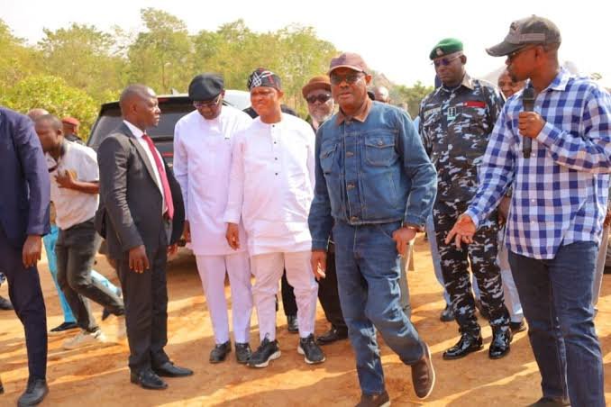 FCT Minister Nyesom Wike inspects roadside transport activities in Abuja.
