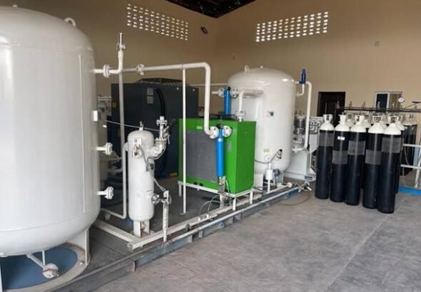 Medical oxygen cylinders at the Niger Gas production facility in Enugu