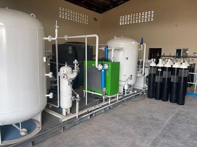 Medical oxygen cylinders at the Niger Gas production facility in Enugu