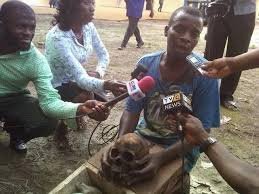 Oyo Police display recovered exhibits following the arrest of suspected human parts dealers.