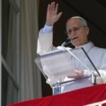 Pope Leo XIV addresses pilgrims during the Angelus prayer at St Peter's Square.