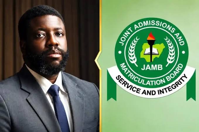 JAMB Registrar Prof. Segun Aina addresses staff during an official visit to an outstation office.