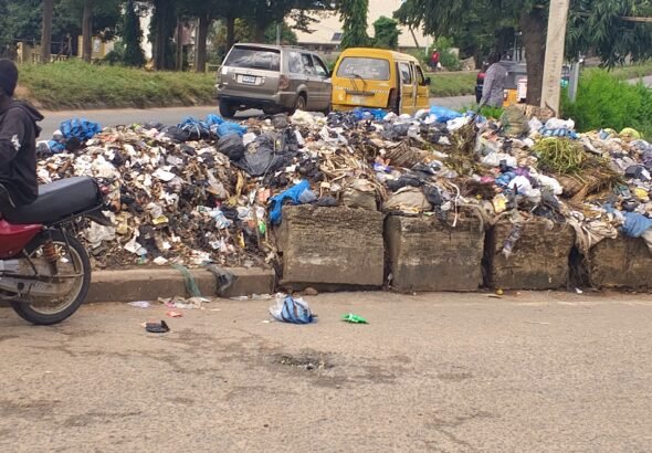 Refuse heap accumulated at Odo-Eran in Lagos despite efforts to control indiscriminate waste dumping.