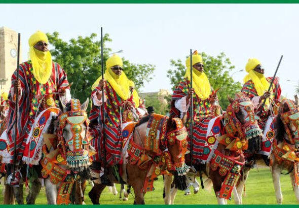 Kano Durbar procession and horse riders in the Kano metropolis