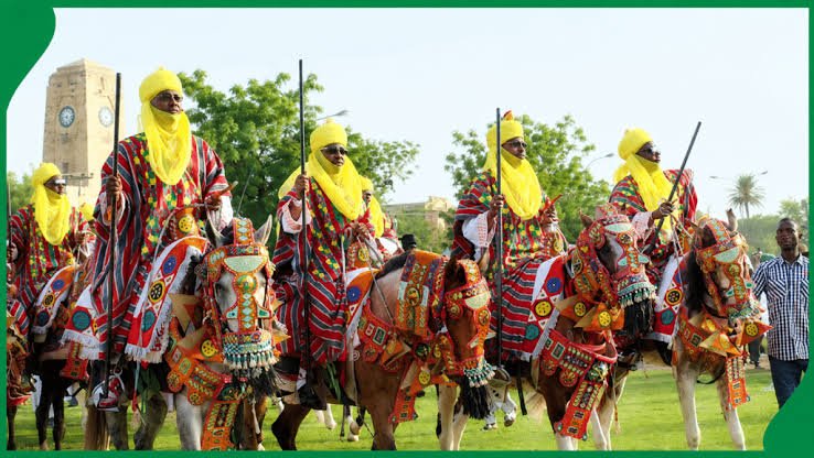 Kano Durbar procession and horse riders in the Kano metropolis