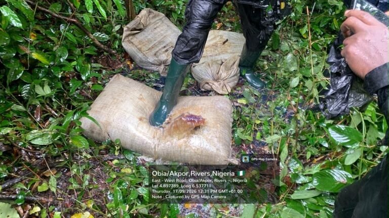 Nigerian Navy recovers suspected stolen crude oil in Rivers State