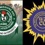 JAMB and WAEC logos representing the new ₦4,000 WASSCE result verification process for admission candidates.