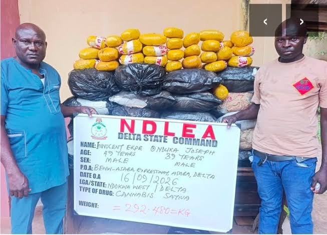 NDLEA officers display seized drugs during nationwide operations