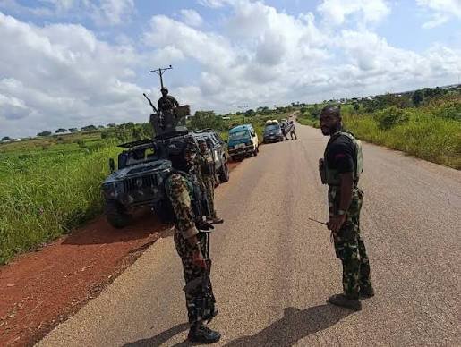 Operation FANSAN YAMMA troops during security operations in Kaduna State.