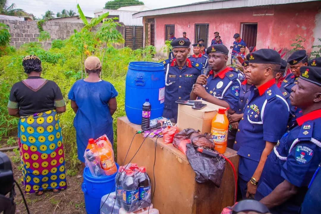 NSCDC operatives raid an alleged illegal juice factory in Badagry, Lagos