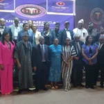 Health workers during infection prevention and control activities in a Lagos healthcare facility