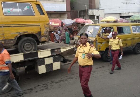 LASTMA officials responding to a road traffic incident in Lagos.