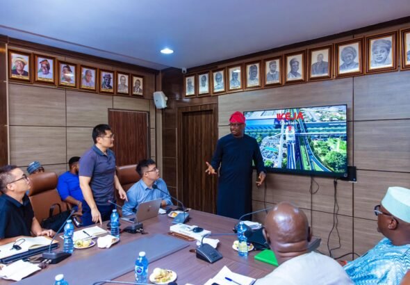Minister of Aviation, Festus Keyamo and the engineering team