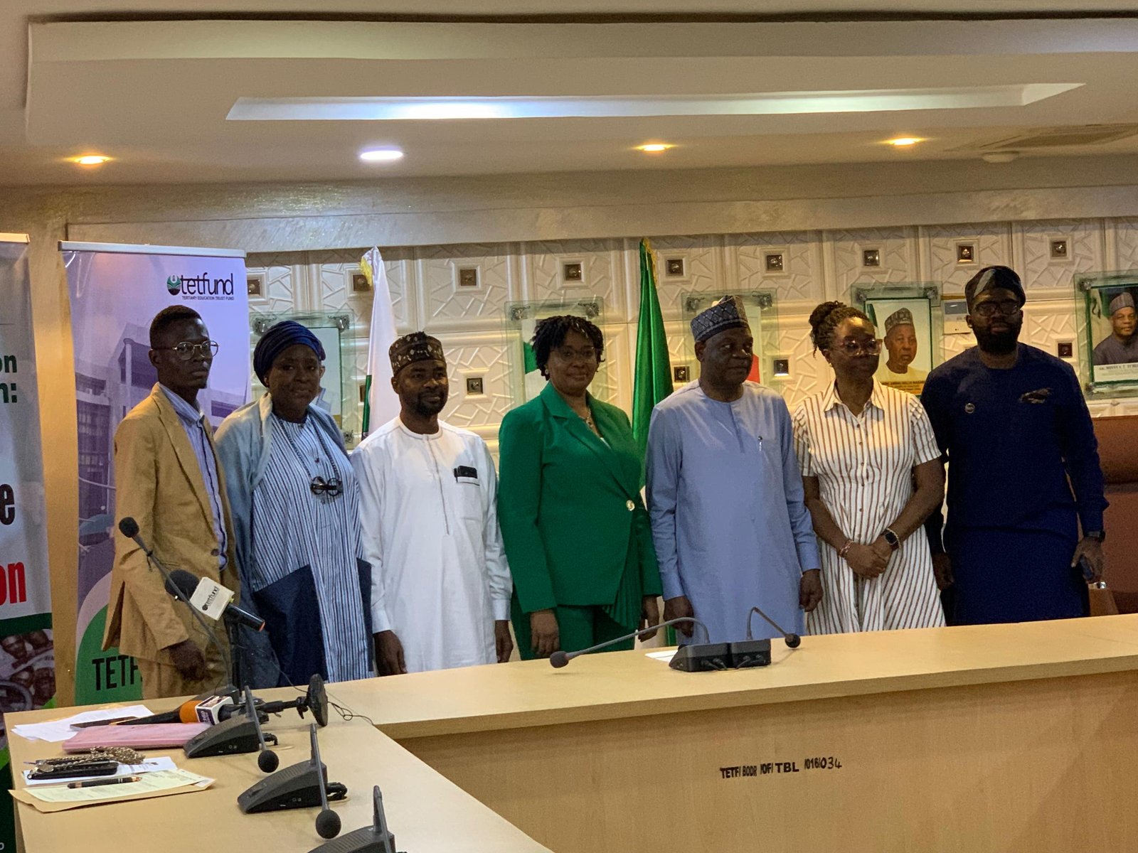 TETFund officials and committee members at the inauguration of a committee to plan specialised autism centres in Nigeria.