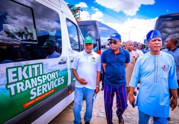 Governor Biodun Oyebanji inspects CNG buses deployed to reduce transport fares in Ekiti