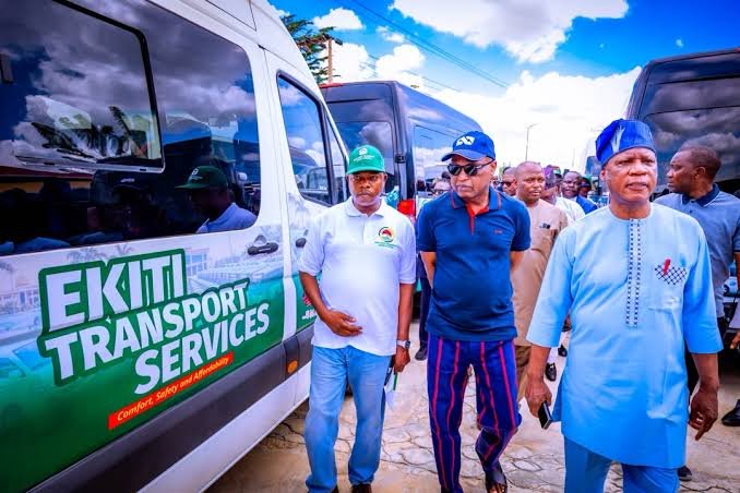 Governor Biodun Oyebanji inspects CNG buses deployed to reduce transport fares in Ekiti