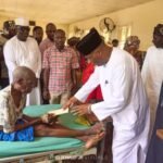 Adamawa government officials visit patients in a Yola hospital during Independence Day activities