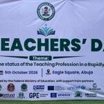 NUT President Audu Titus Amba speaking during World Teachers’ Day 2026 in Abuja