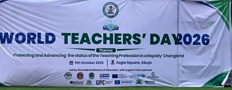 NUT President Audu Titus Amba speaking during World Teachers’ Day 2026 in Abuja