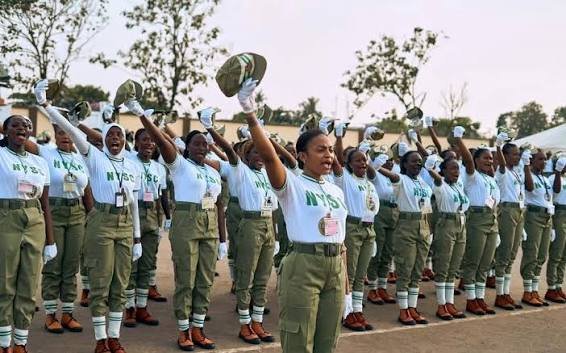 Nigerian NYSC corps members in khaki uniforms during national service