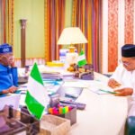 President Bola Tinubu and Health Minister Muhammad Ali Pate during an engagement on healthcare access and health sector reforms.