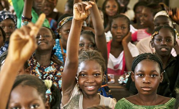Nigerian schoolgirls attend a lesson amid concerns about foundational literacy and numeracy skills.