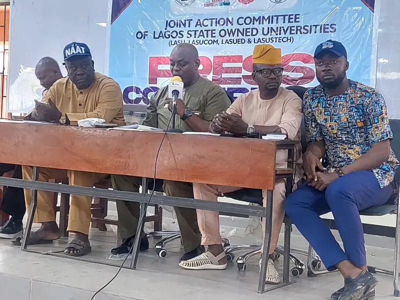 University workers in Lagos begin an indefinite strike over outstanding salary arrears and allowances.