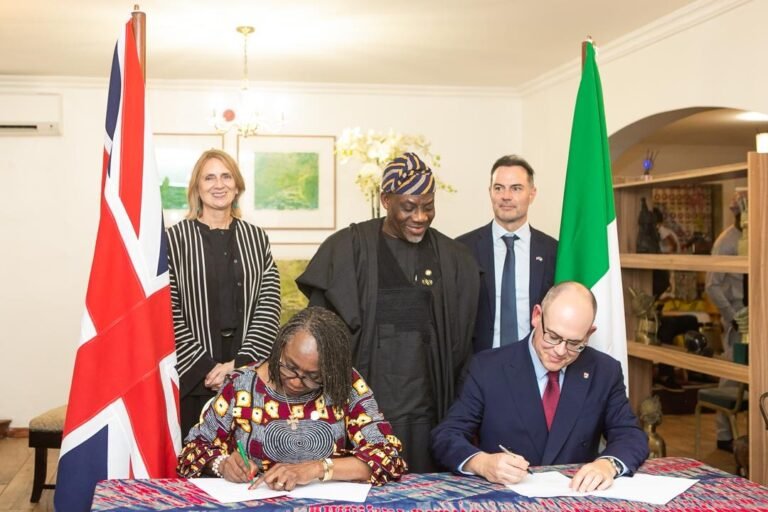 Representatives of the University of Lagos, University of Birmingham and Nigerian education authorities at the launch of joint postgraduate programmes.